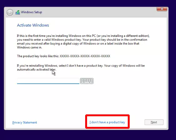 Install Windows 11 activation key