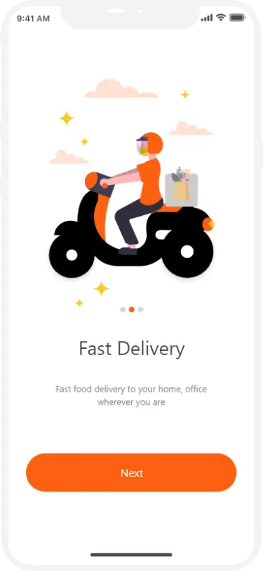 Food Delivery App in XD ui loign