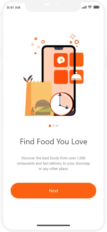 Food Delivery App in XD ui loign